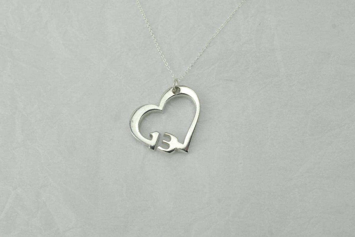 13 Year Anniversary Heart Pendant/Necklace - Gift