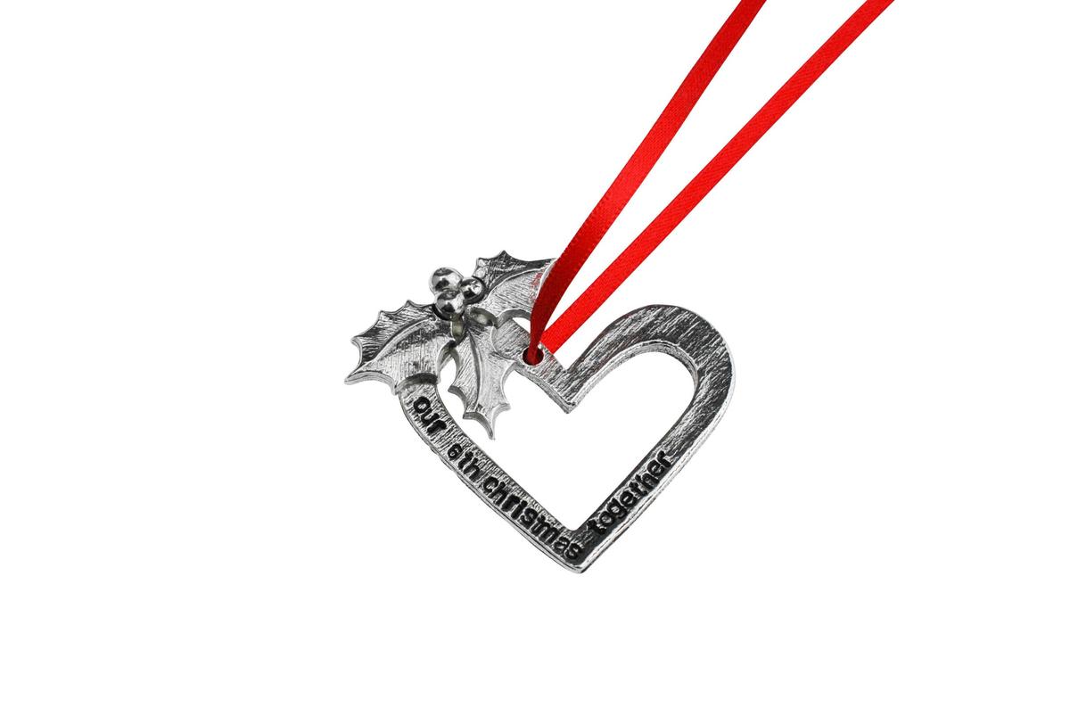 6th Anniversary Christmas Tree Ornament - Reads Our 6th Christmas Together