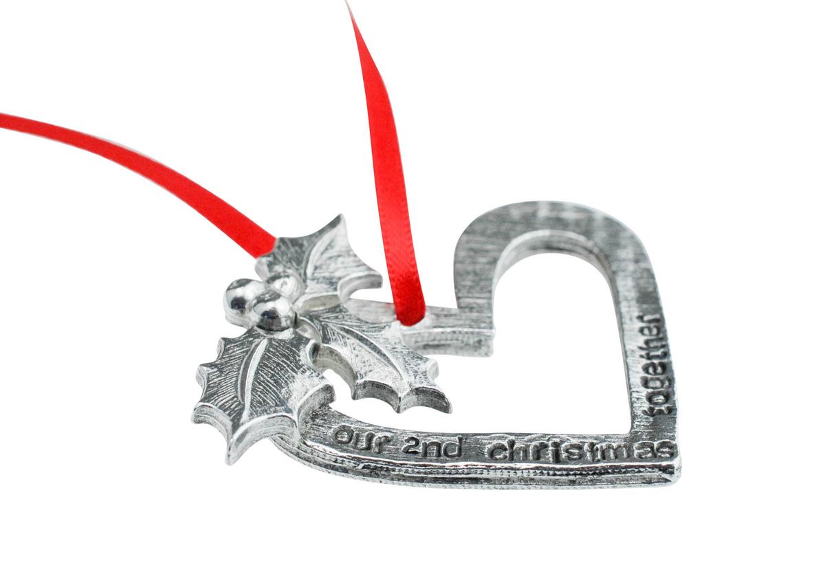 2nd Anniversary Christmas Tree Ornament - Reads Our 2nd Christmas Together