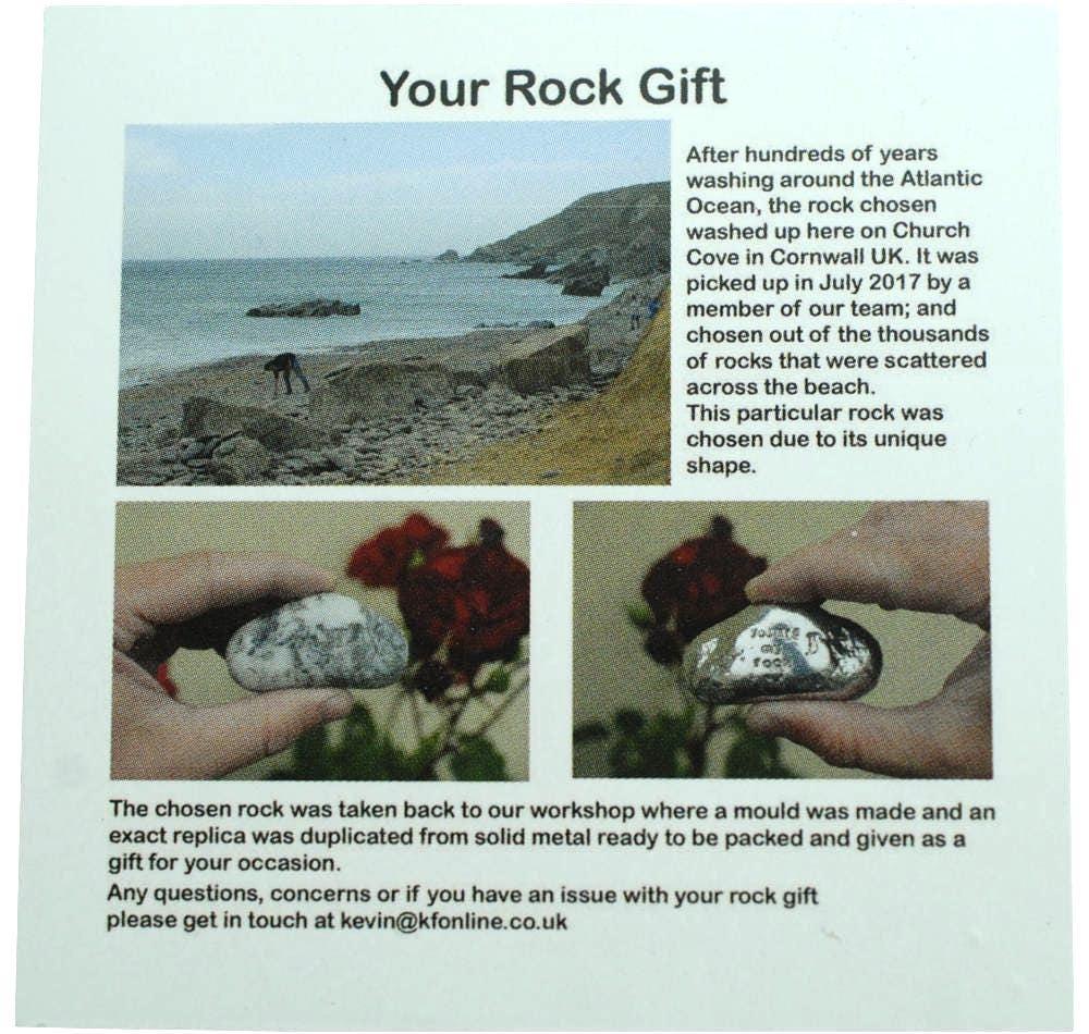 6th Anniversary You Are My Rock Gift Idea - Solid Metal Heavy Polished Rock Gift for 6 Year Anniversary