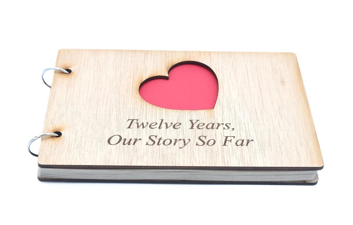 12 Years Our Story So Far - Scrapbook, Photo album or Notebook Idea For 12th Anniversary