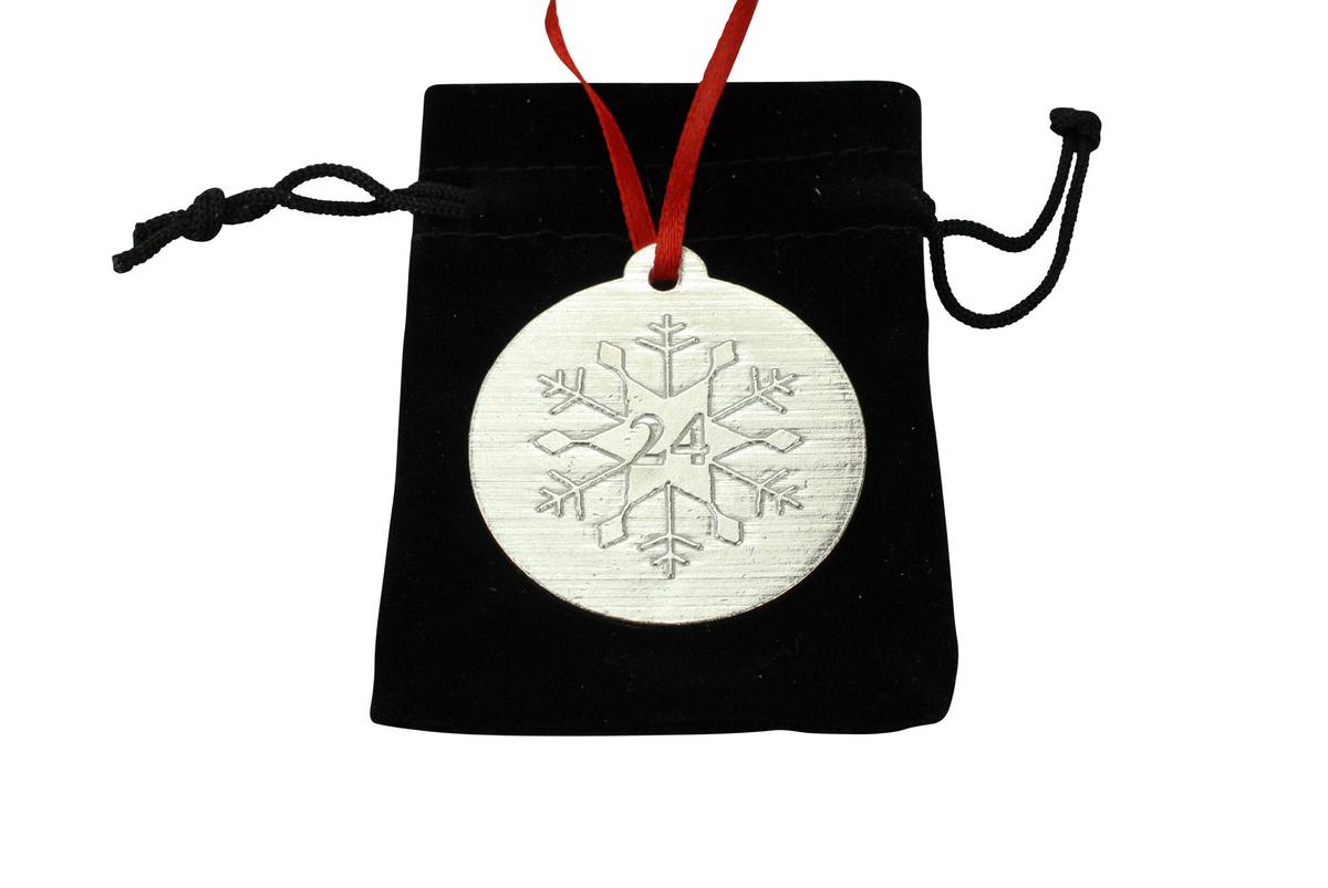 24th Christmas Snowflake Metal Decoration - 24th Anniversary Idea