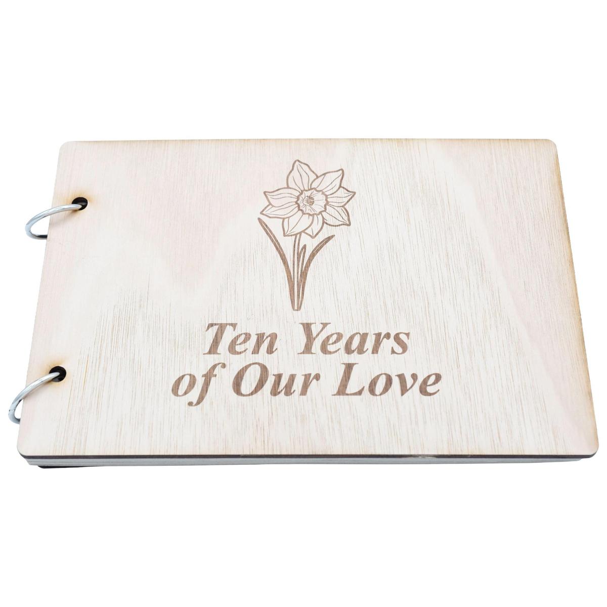 Daffodil '10 Years Of Our Love' - Scrapbook, Photo album or Notebook Idea For 10th Anniversary