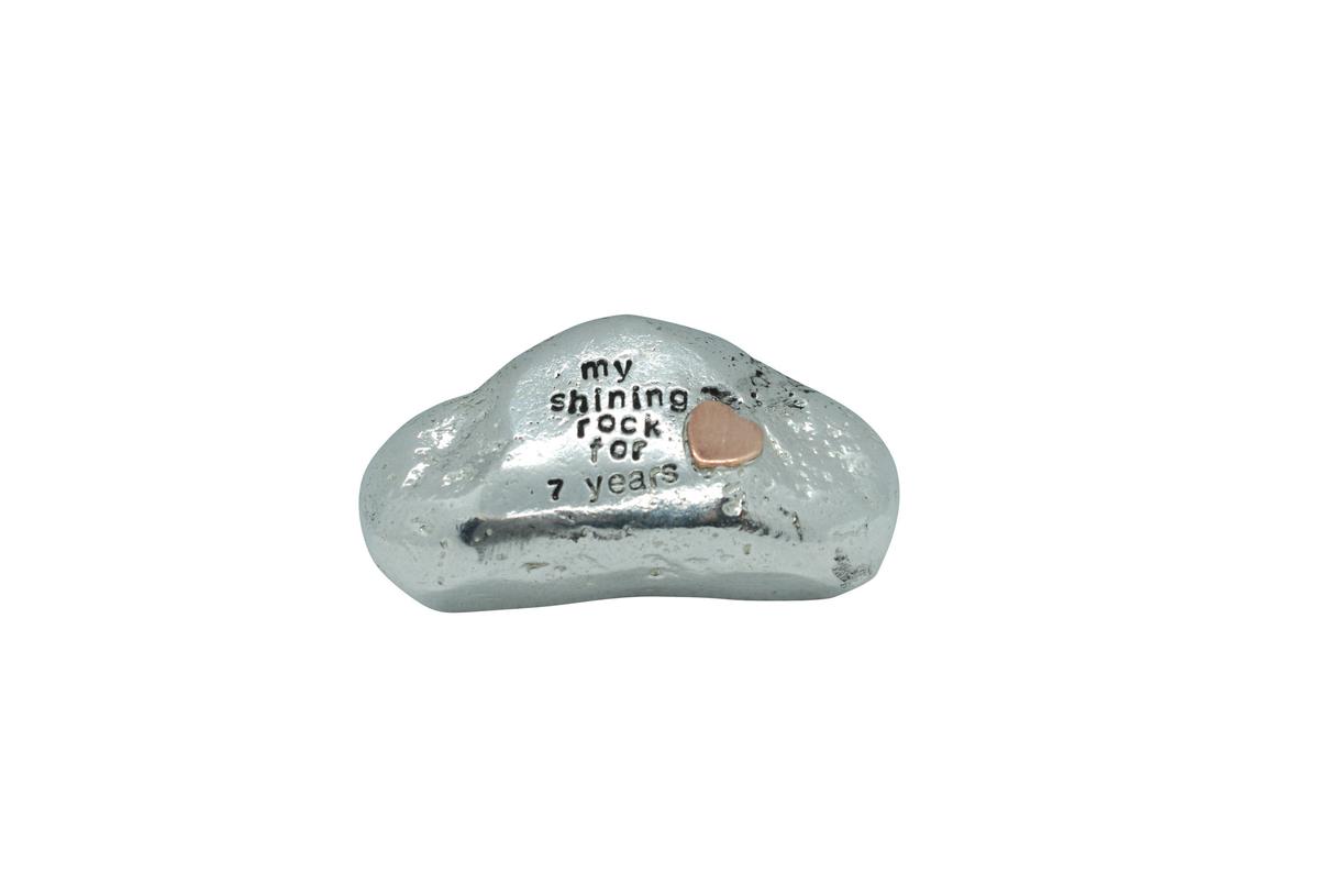 Copper Heart Rocks - Quality Tin Rock for your Anniversary (Various Phrases)