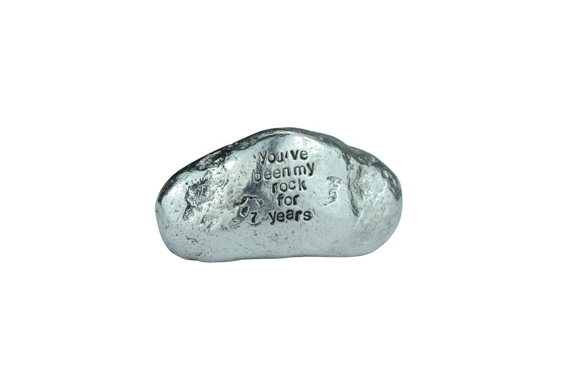 7th Anniversary Gifts For Men Ornament - You've Been My Rock For 7 Years - Solid Metal Heavy Rock