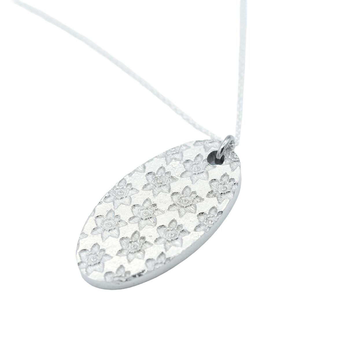 Tin 10th Wedding Anniversary Daffodil Pendant (made from pure tin content)