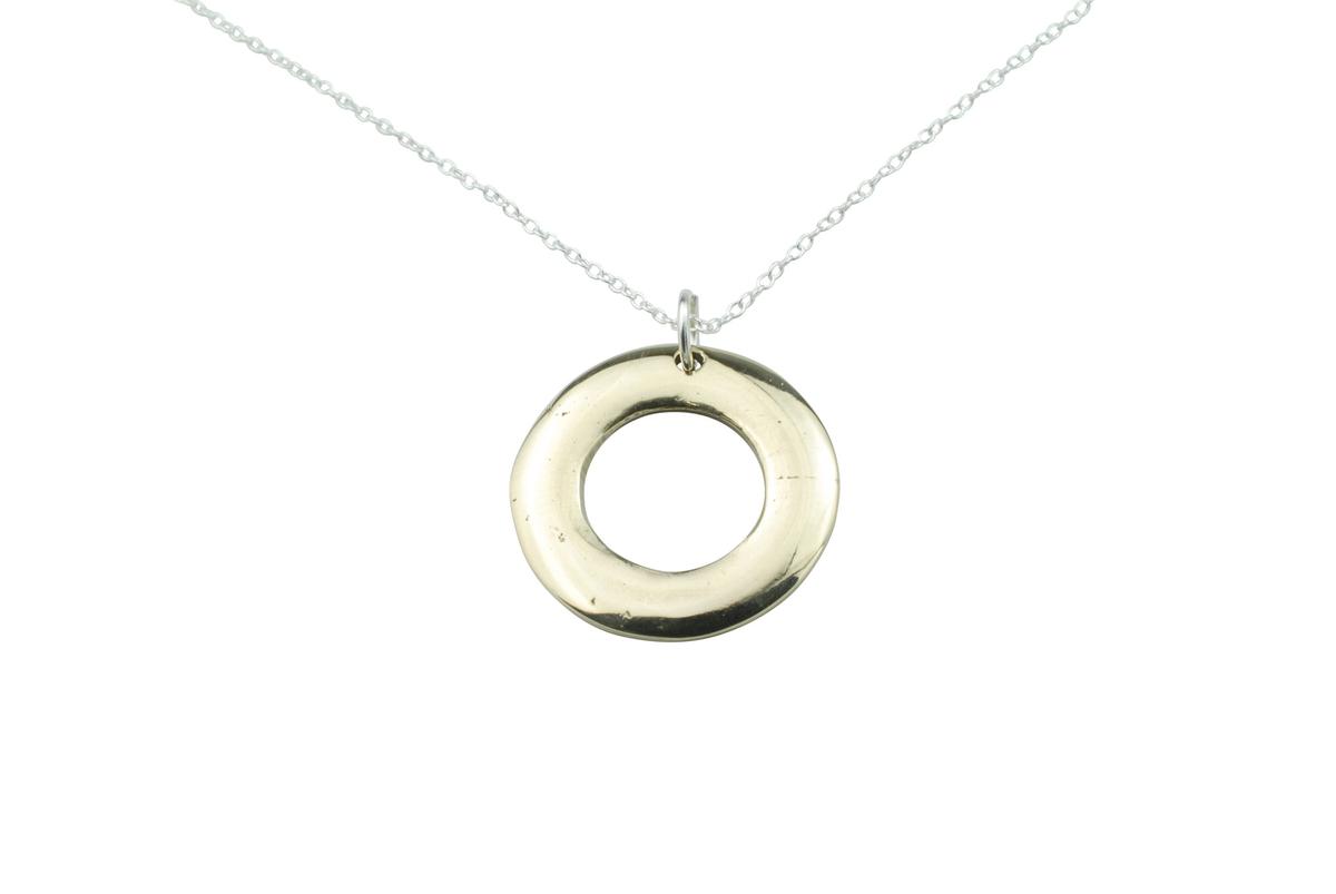 Bronze Hoop Pendant - Stamped 8 for the 8th Anniversary