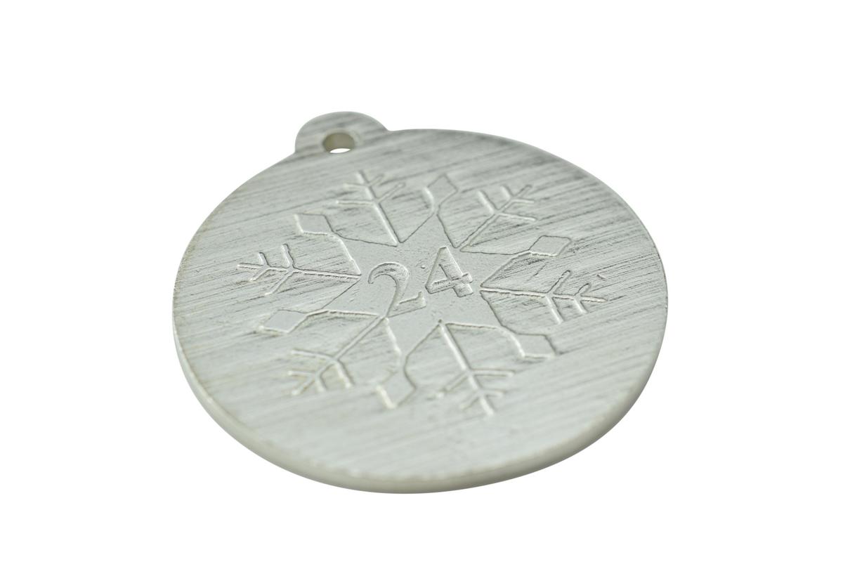 24th Christmas Snowflake Metal Decoration - 24th Anniversary Idea
