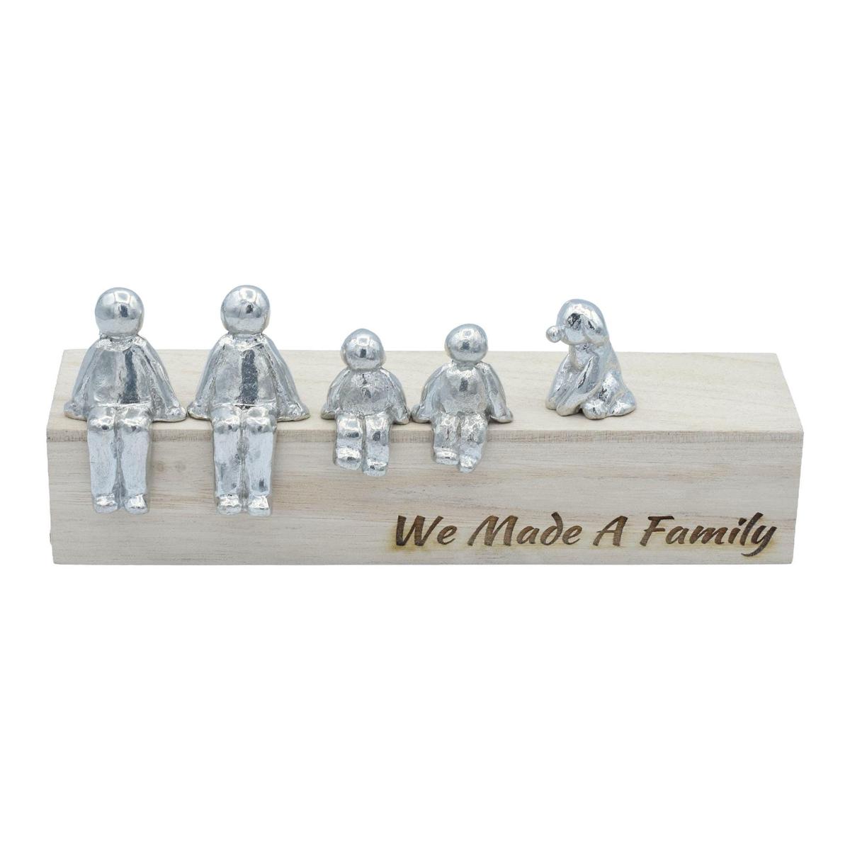 We Made a Family Sculpture Figurines - Birthday, Anniversary, New Baby, Wedding | Wooden Box Size & Grain Will Vary