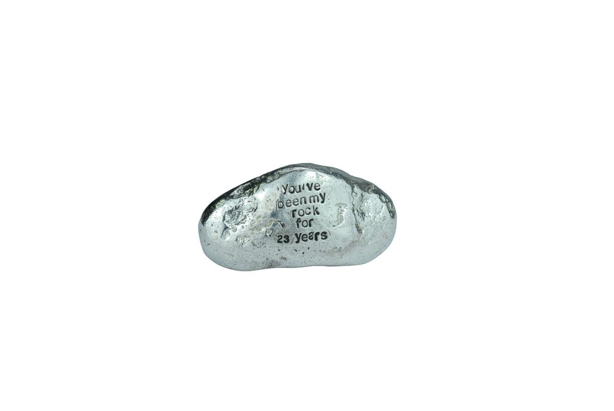 23rd Anniversary Gifts For Men Ornament - You've Been My Rock For 23 Years - Solid Metal Heavy Rock