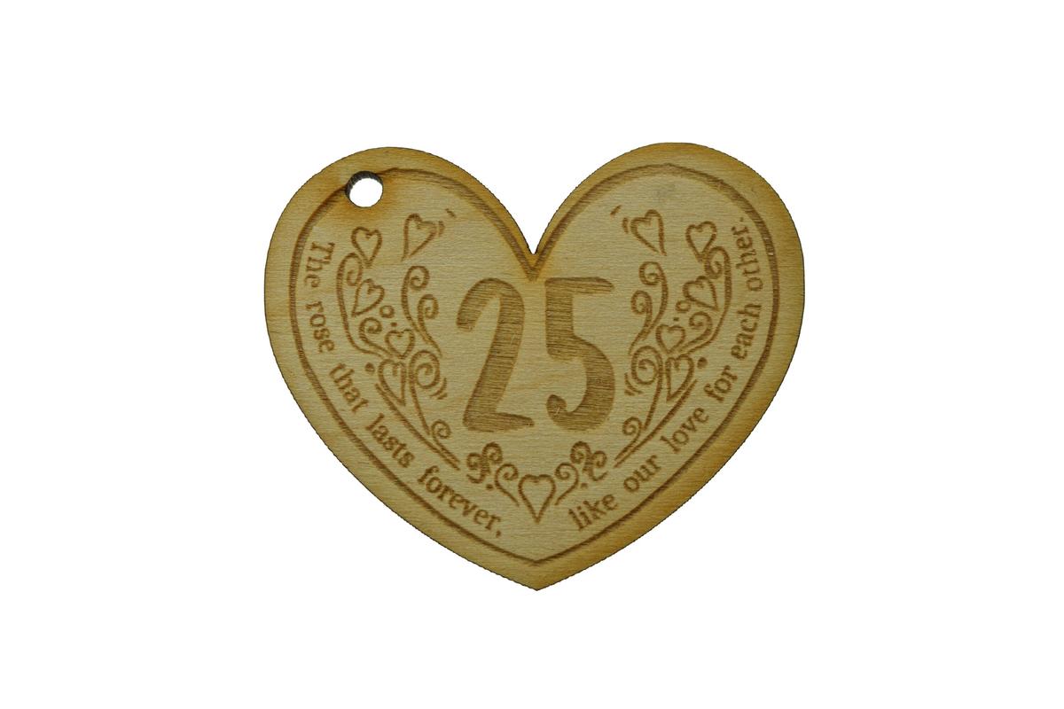 25th Anniversary Forever Rose with Wooden Token