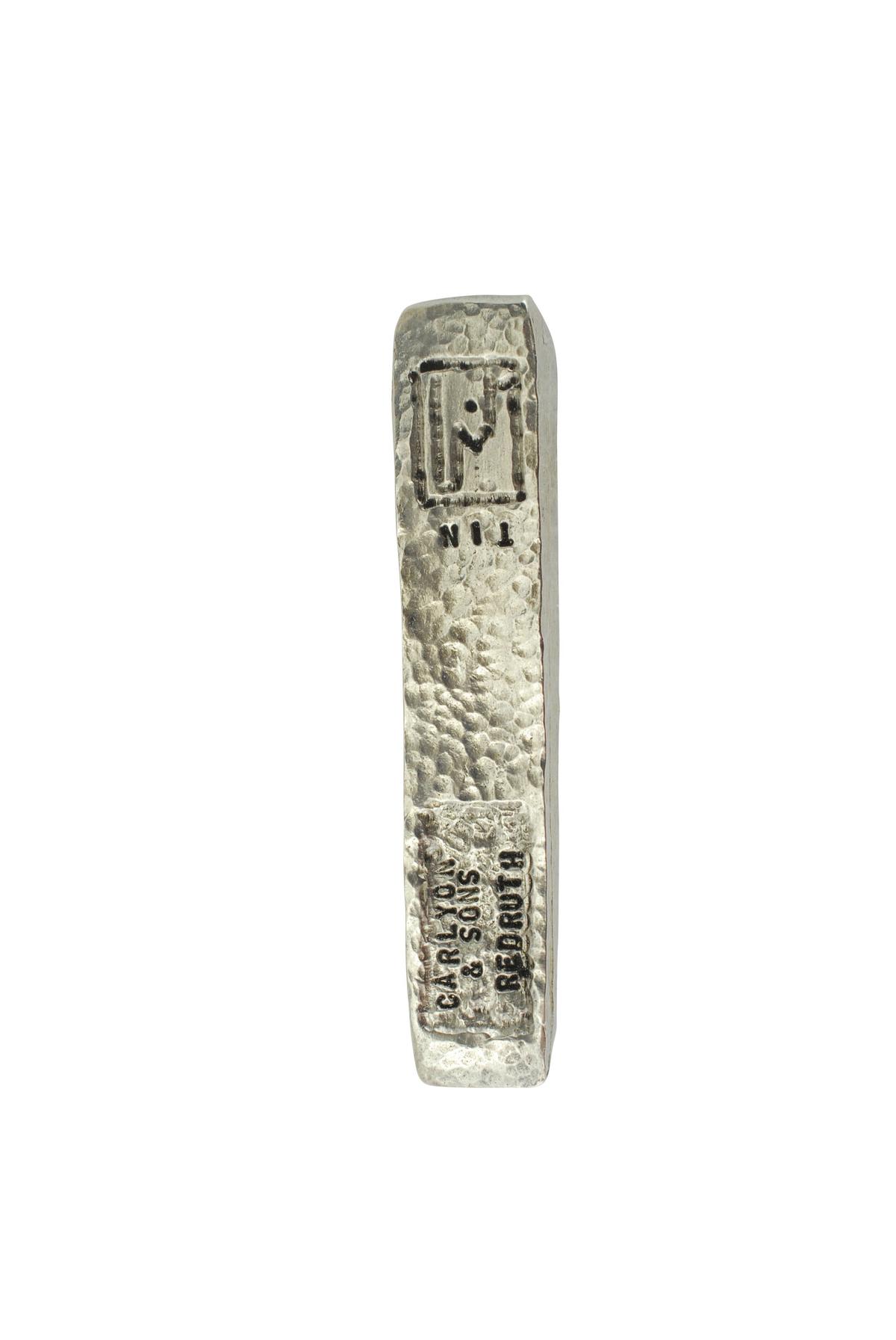 Tin Ingot 100% Pure Tin - Carlyon & Sons Redruth Brand 61 grammes