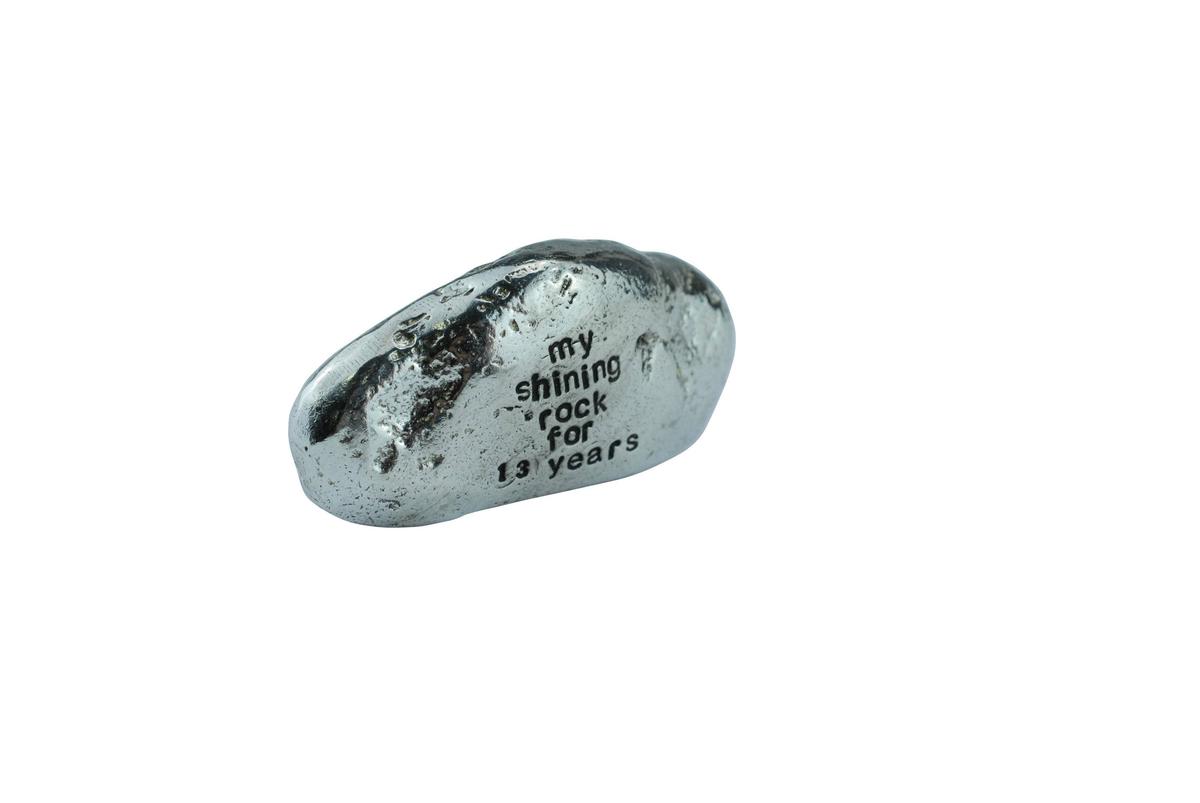 My Shining Rock For 13 Year - Solid Heavy Metal thirteenth Anniversary Gift Idea