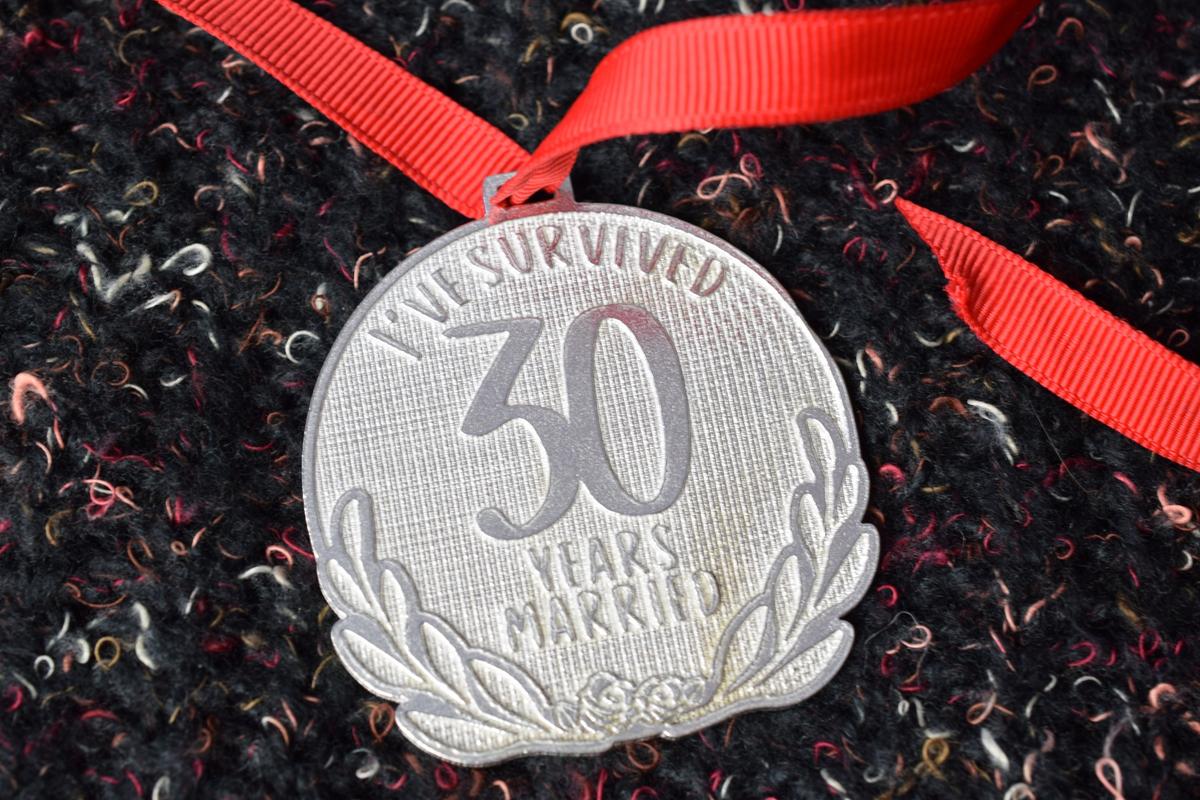 I've Survived 30 Years Married | Anniversary Medal with Sarcastic Phrase