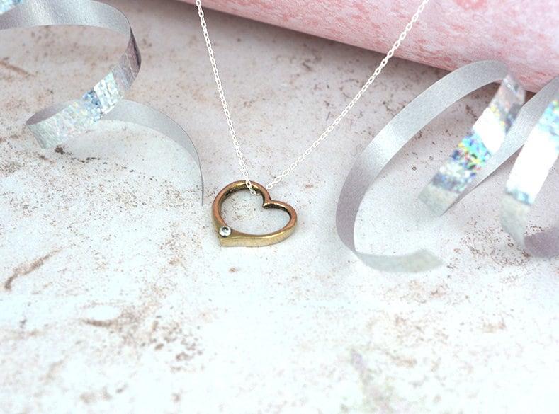 Bronze Open Heart Pendant for the 8th Wedding Anniversary Traditional