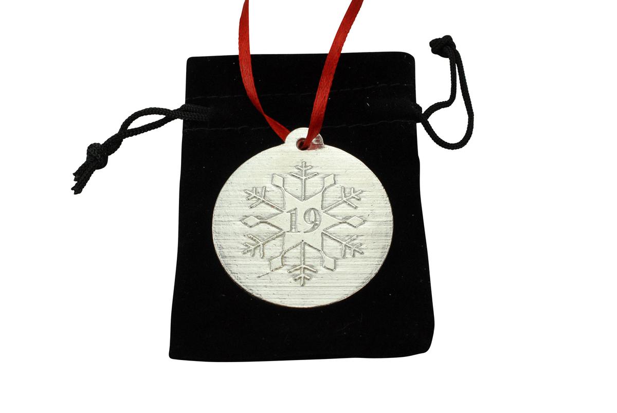 19th Christmas Snowflake Metal Decoration - 19th Anniversary Idea