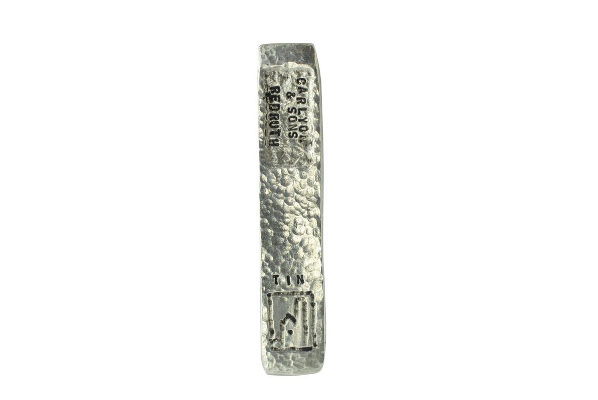 Tin Ingot 100% Pure Tin - Carlyon & Sons Redruth Brand 61 grammes