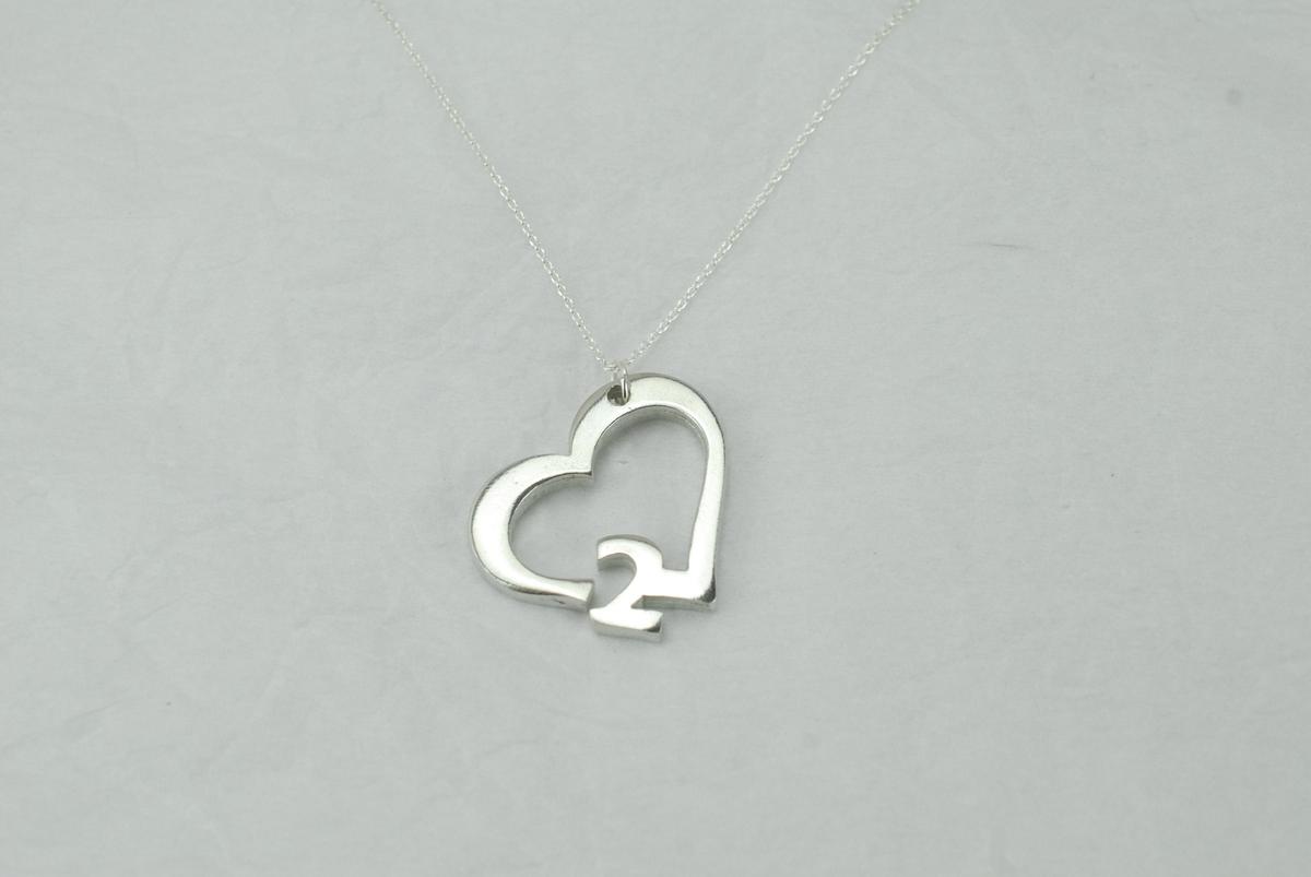 2 Year Anniversary Heart Pendant/Necklace - Gift
