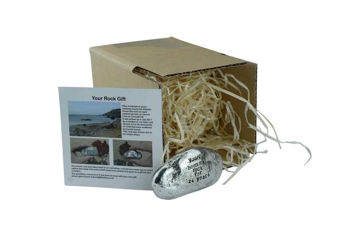 24th Anniversary Gifts For Men Ornament - You've Been My Rock For 24 Years - Solid Metal Heavy Rock