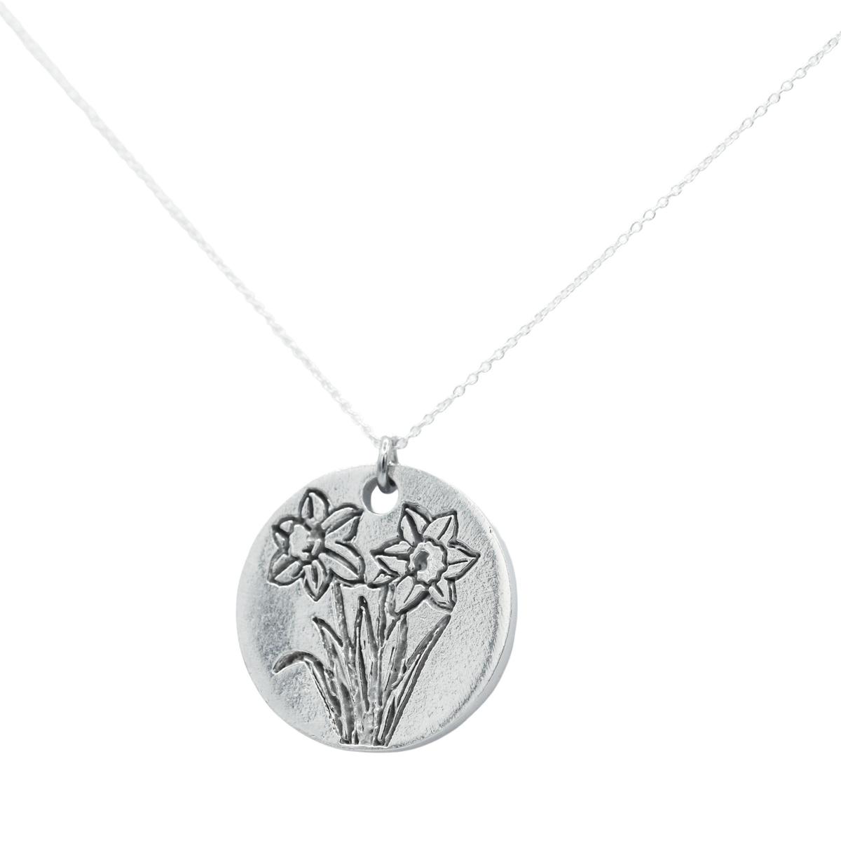 Tin 10th Wedding Anniversary Daffodil Pendant (made from pure tin content)