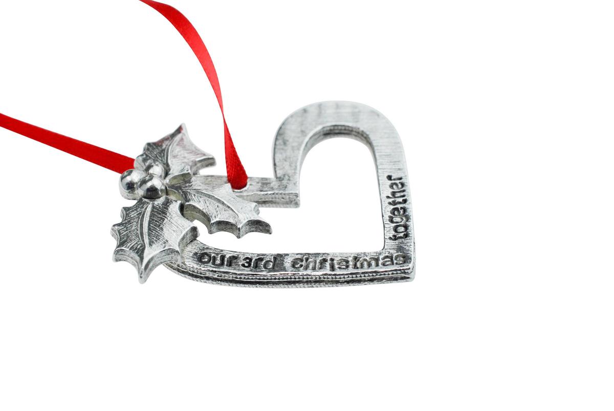3rd Anniversary Christmas Tree Ornament - Reads Our 3rd Christmas Together