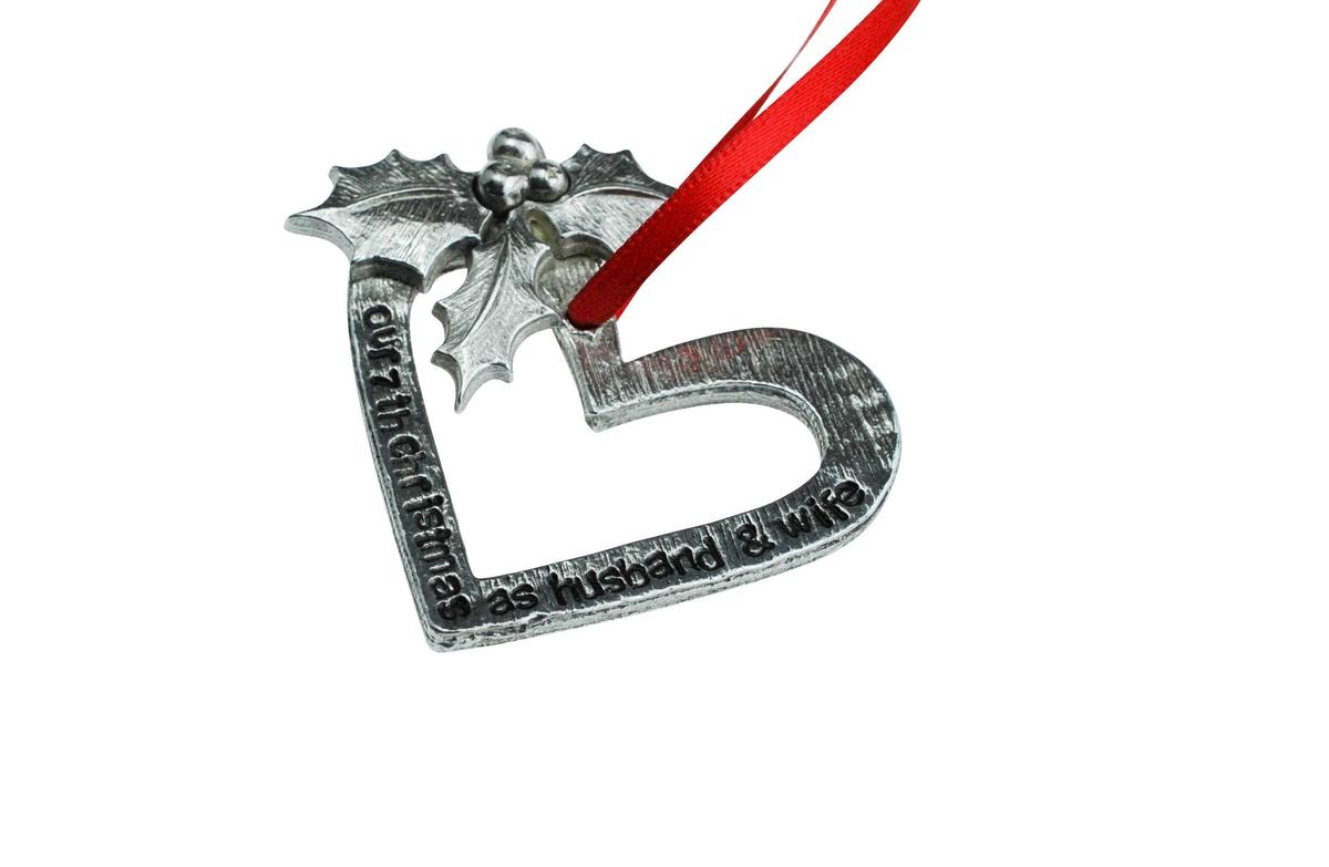 7 Year Anniversary Christmas Tree Ornament - Reads Our 7th Christmas as Husband & Wife