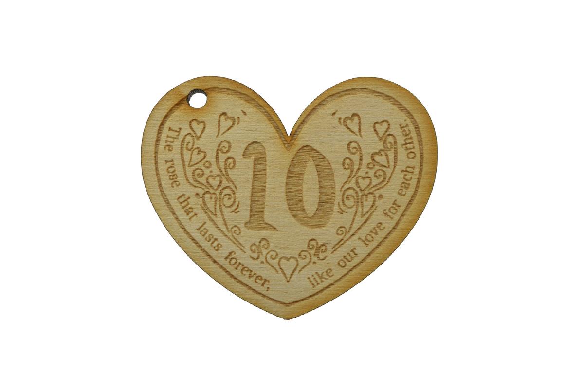 10th Anniversary Forever Rose with Wooden Token