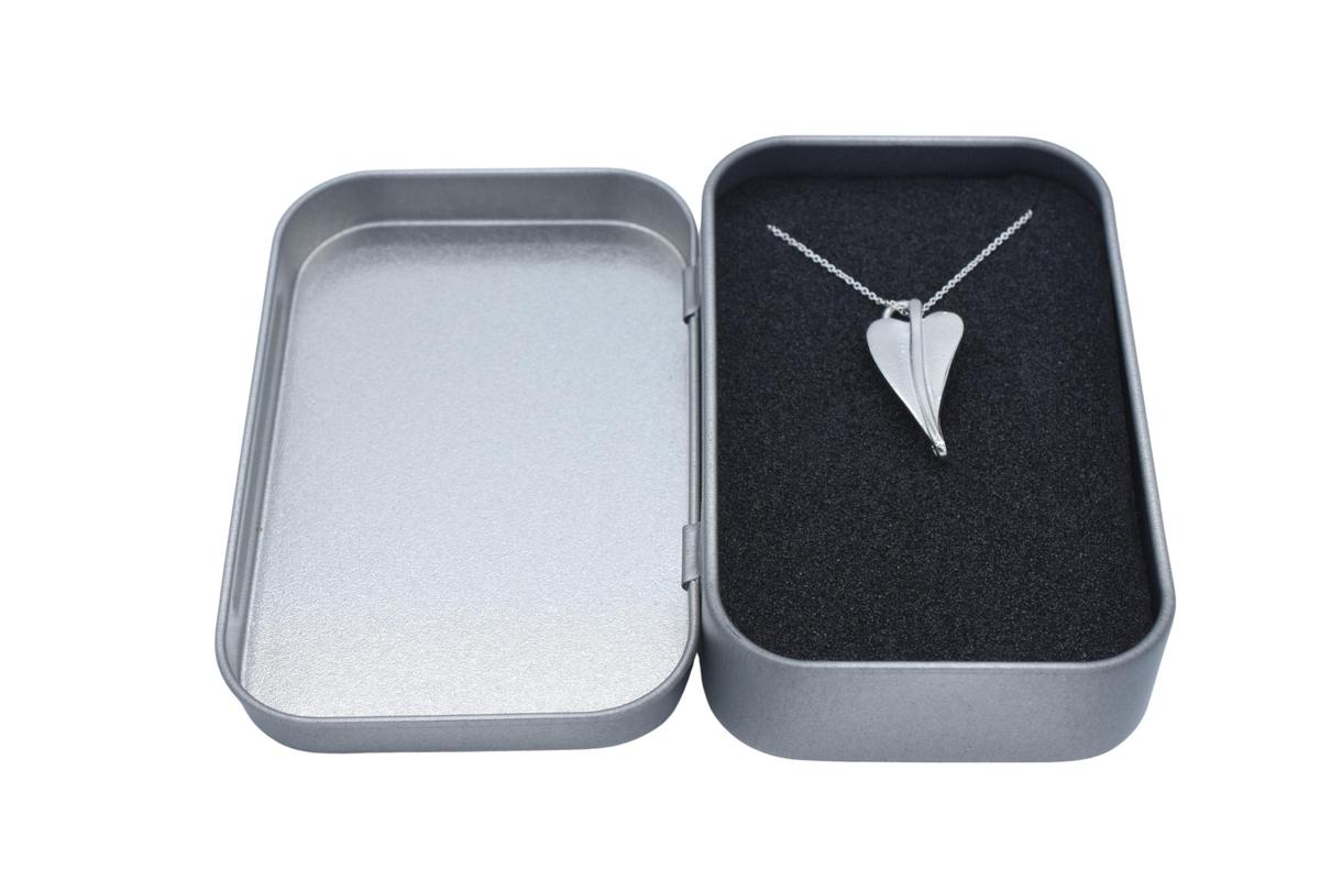 Pure Tin Heart Necklace – 10th Wedding Anniversary Gift
