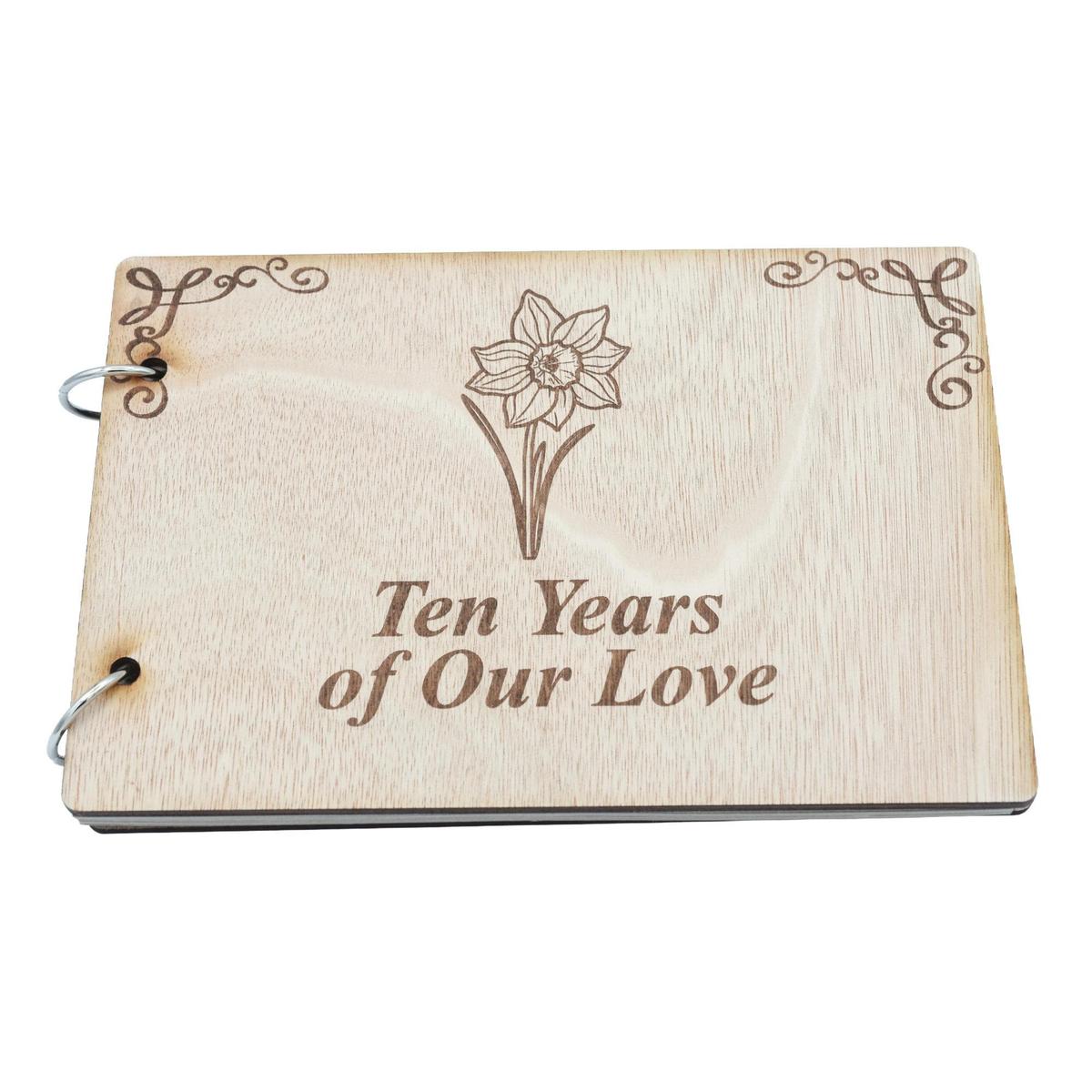 Daffodil '10 Years Of Our Love' - Scrapbook, Photo album or Notebook Idea For 10th Anniversary