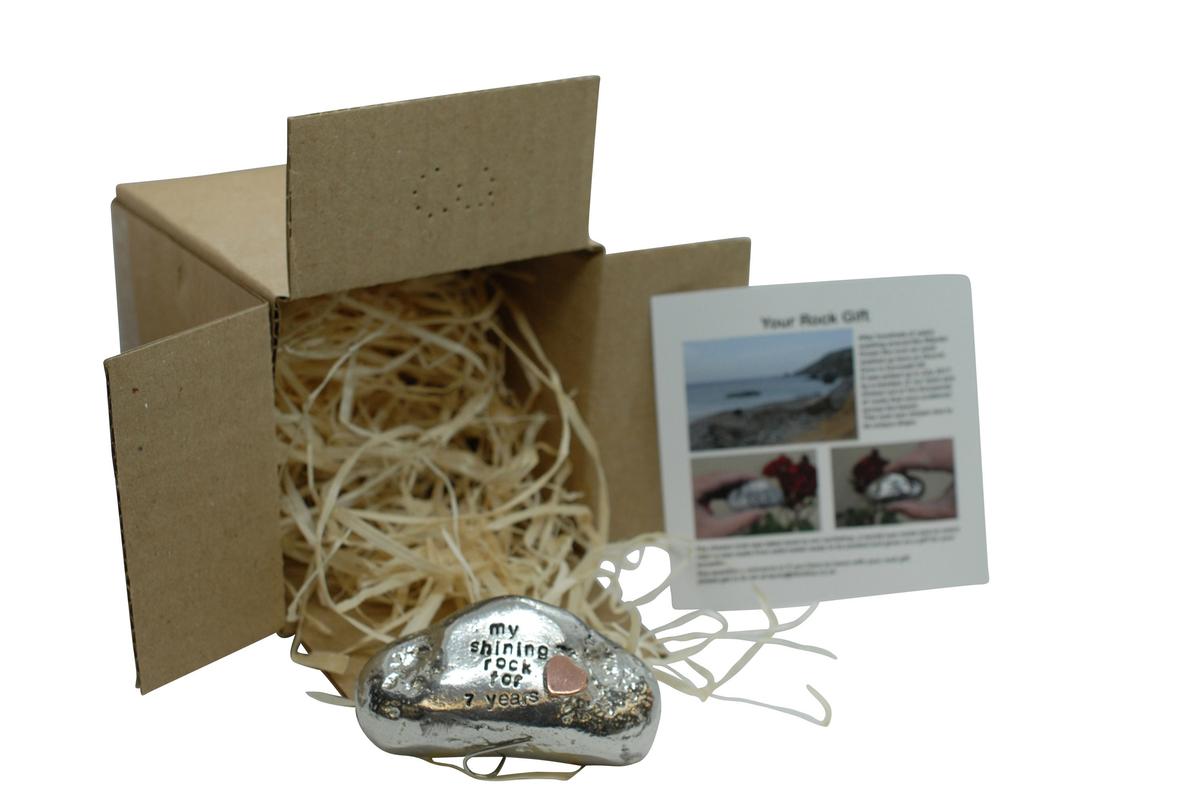 Copper Heart Rocks - Quality Tin Rock for your Anniversary (Various Phrases)