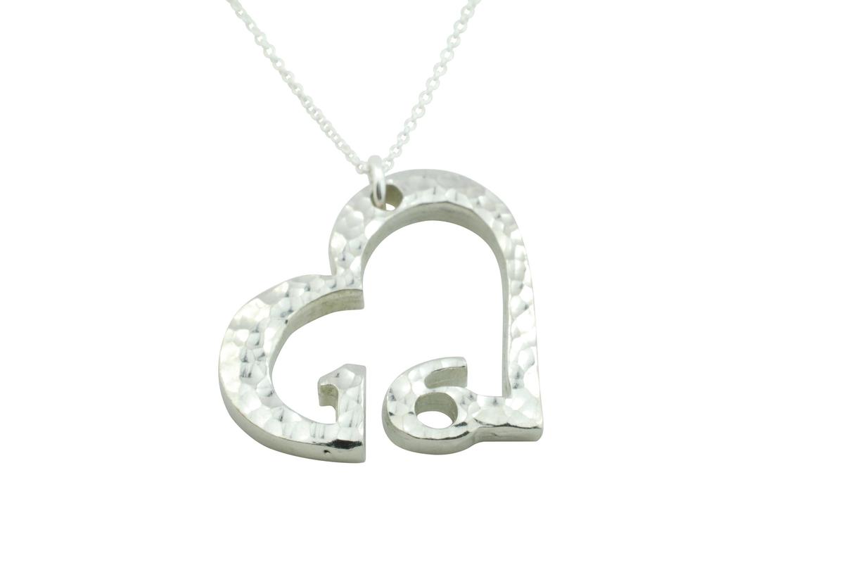 16th Anniversary Gift for Wife | Beaten Heart Pendant on Sterling Silver Chain | 16 Year Wedding Anniversary Necklace, Handmade UK