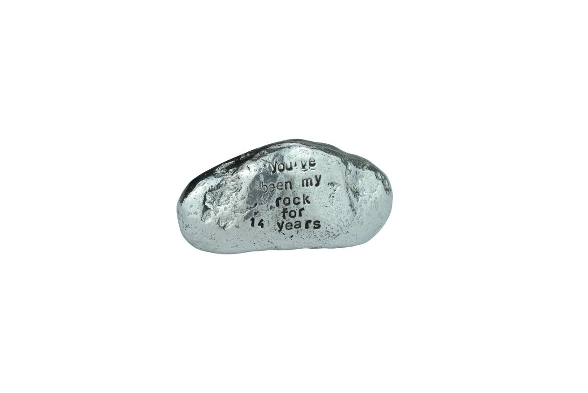 14th Anniversary Gifts For Men Ornament - You've Been My Rock For 14 Years - Solid Metal Heavy Rock