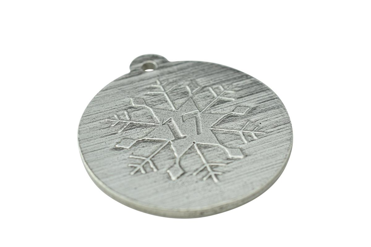 17th Christmas Snowflake Metal Decoration - 17th Anniversary Idea