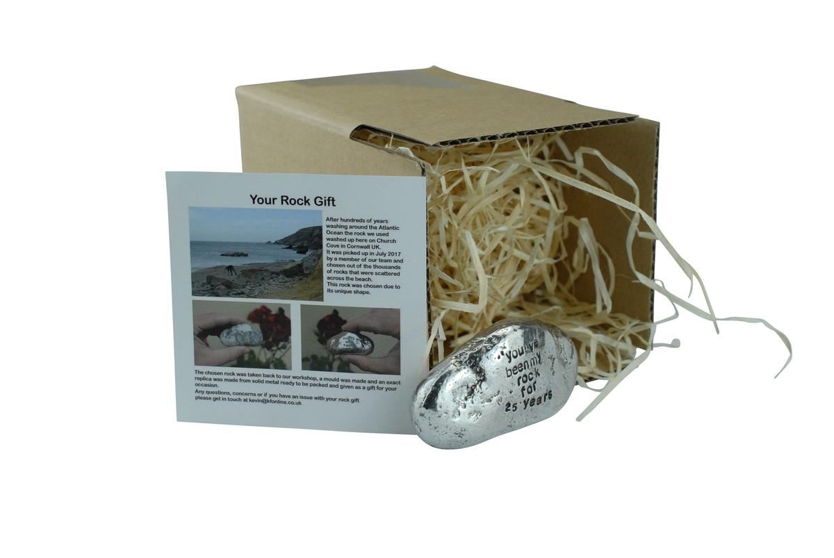 25th Anniversary Solid Metal Rock You've Been My Rock Pure Tin Wedding Anniversary Gift for Husband Silver Anniversary