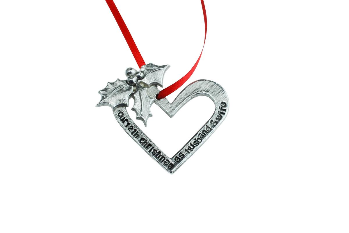 12 Year Anniversary Christmas Tree Ornament - Reads Our 12th Christmas as Husband & Wife