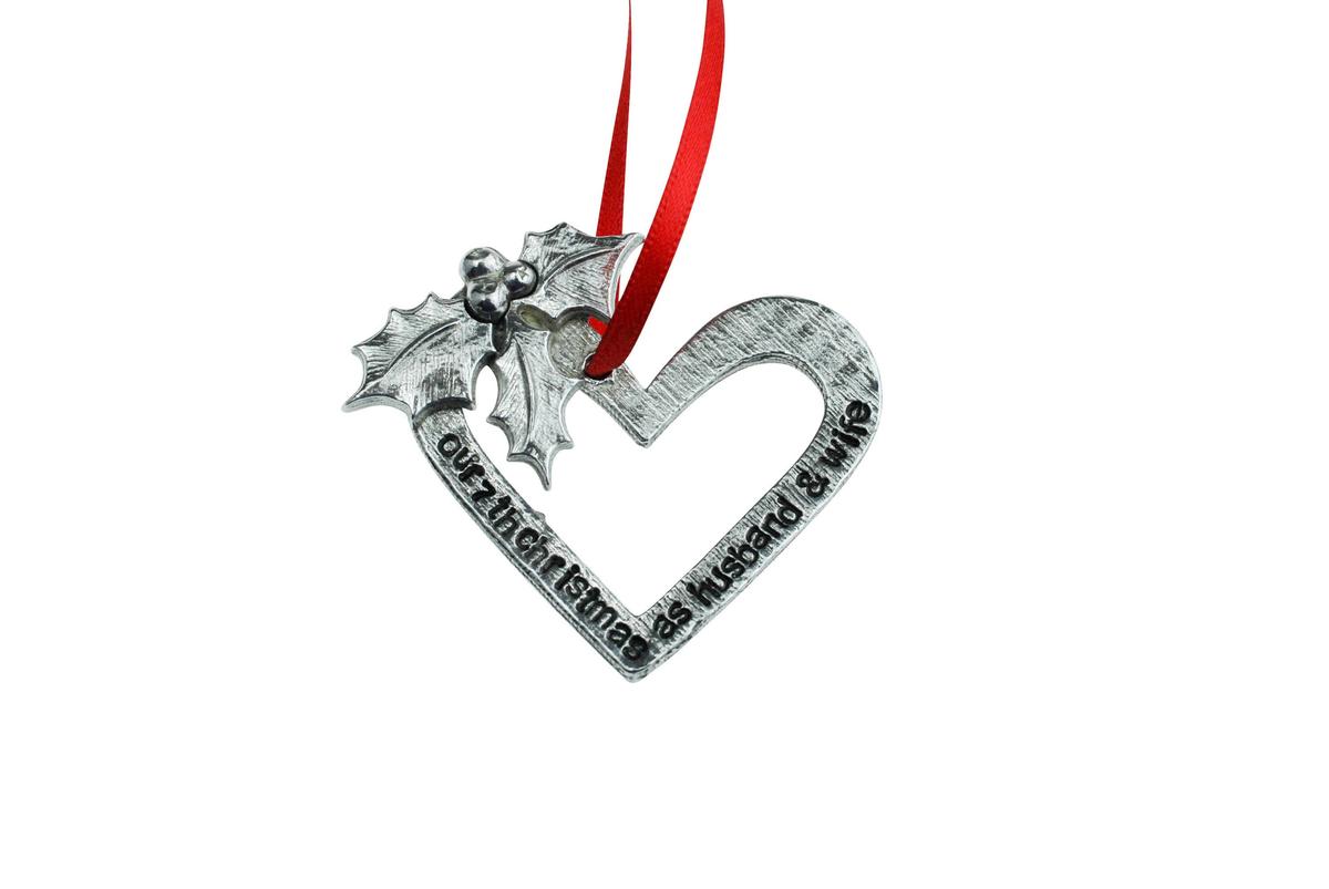7 Year Anniversary Christmas Tree Ornament - Reads Our 7th Christmas as Husband & Wife