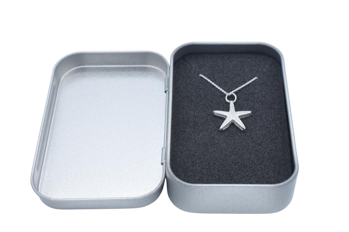 Tin Starfish Pendant/Necklace - 10th Wedding Anniversary. Birthday.