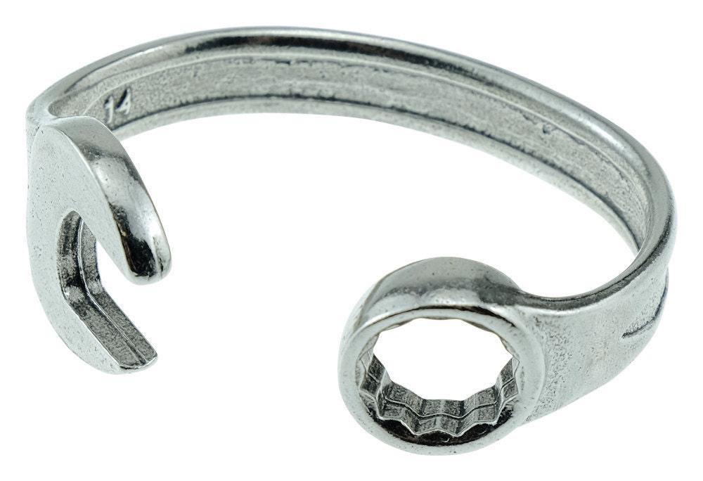 1st Anniversary Gift Ideas For Him - Spanner Wrench Bangle Bracelet - Men's Gift Stamped With '1 YEAR'