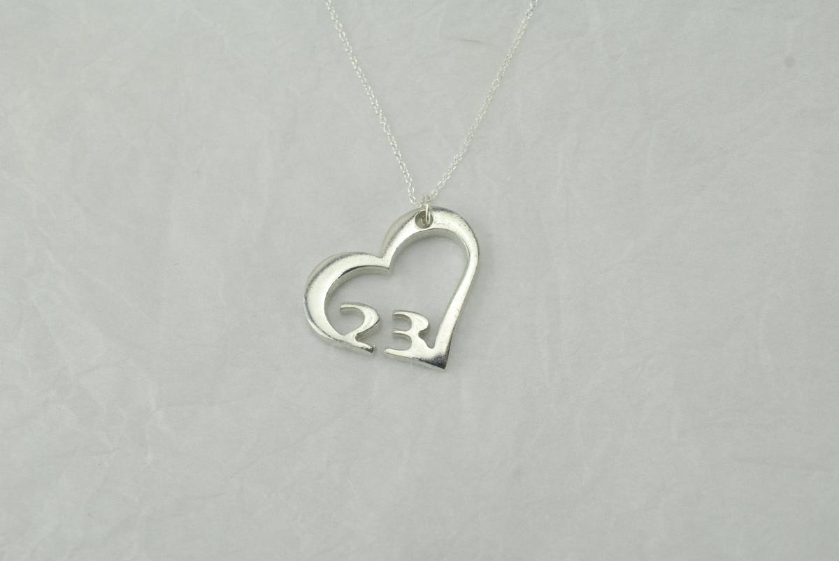 23 Year Anniversary Heart Pendant/Necklace - Gift