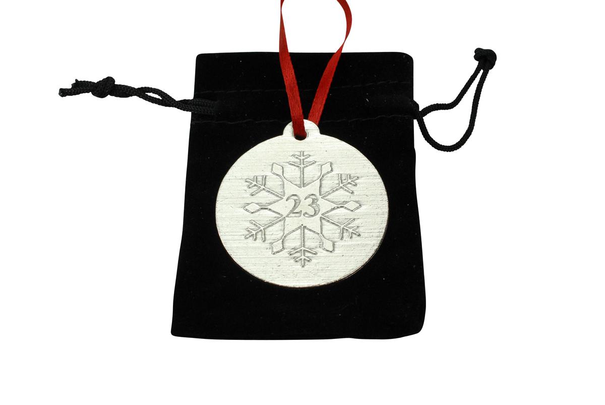 23rd Christmas Snowflake Metal Decoration - 23rd Anniversary Idea