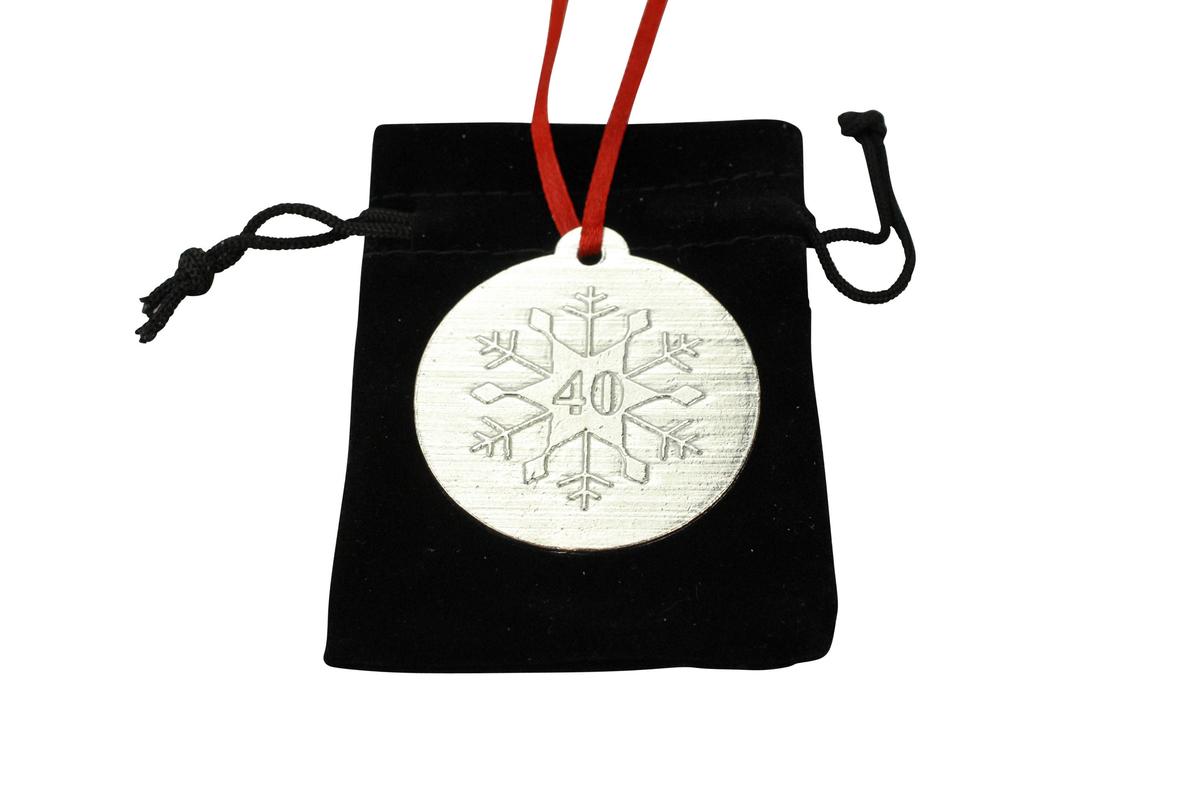 40th Christmas Snowflake Metal Decoration - 40th Anniversary Idea