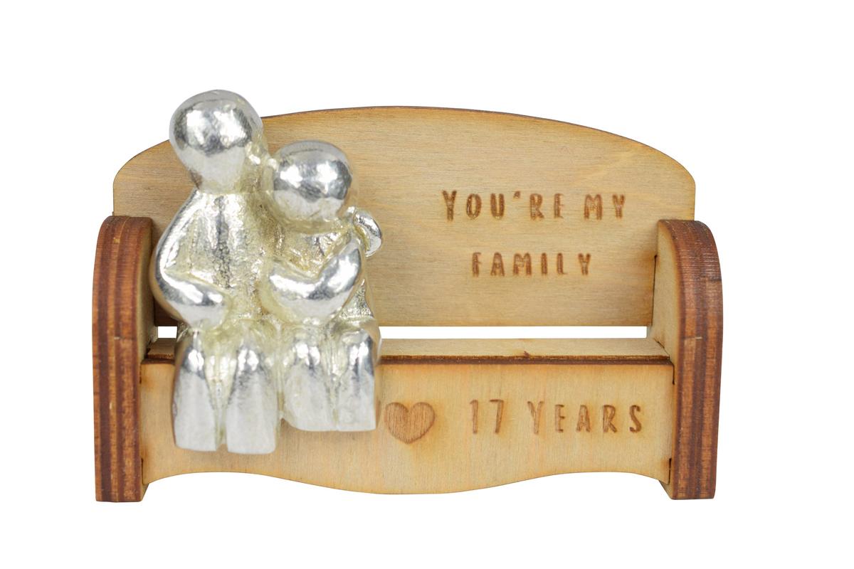 You're my family - 17 Years | Cuddling Couple on the Sofa | handmade Wooden Sofa Bench | Furniture Anniversary gift
