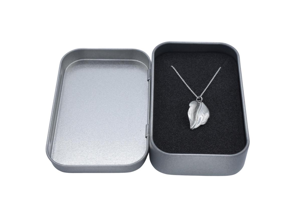 Tin Leaf Pendant/Necklace - 10th Wedding Anniversary. Birthday.