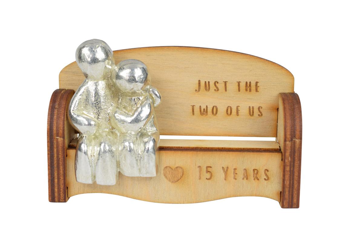 Cuddling Couple Wooden Sofa Bench – 15 Year Anniversary Gift