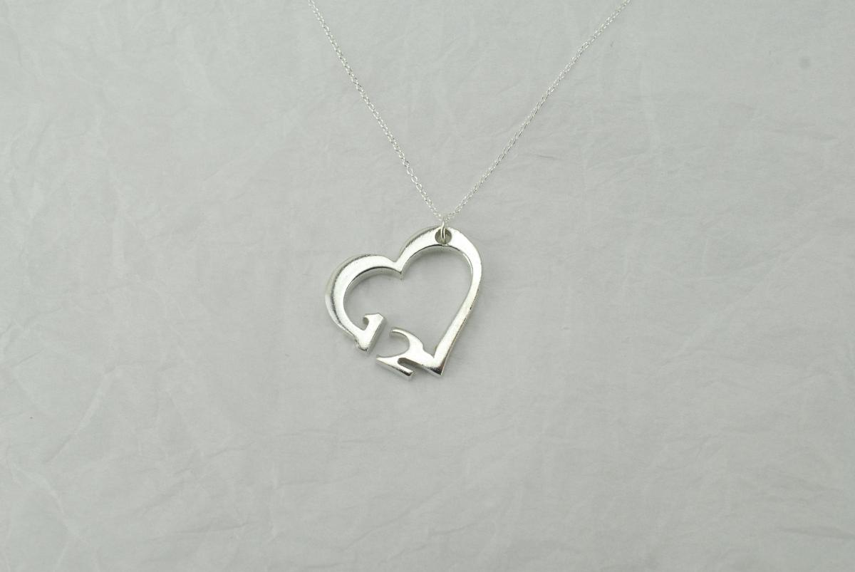 12 Year Anniversary Heart Pendant/Necklace - Gift