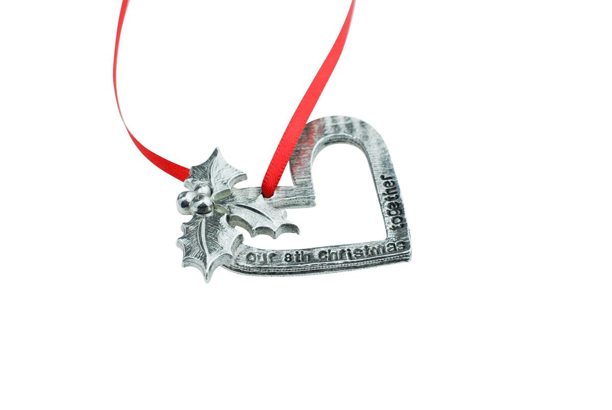 8th Anniversary Christmas Tree Ornament - Reads Our 8th Christmas Together