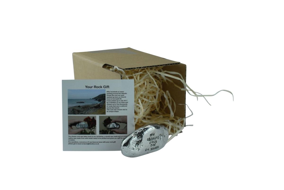 Solid Metal Rock – 24th Anniversary Gift, My Shining Rock
