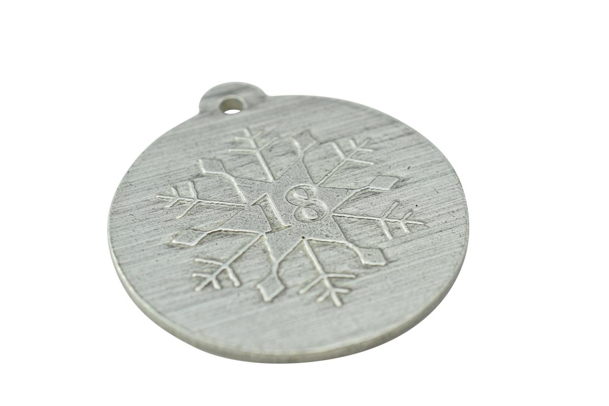 18th Christmas Snowflake Metal Decoration - 18th Anniversary Idea