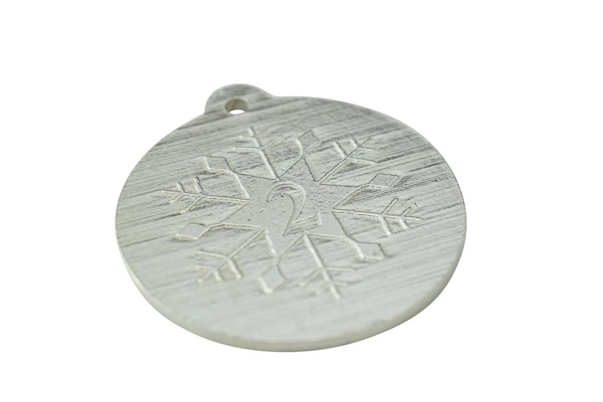 2nd Anniversary Christmas Tree Decoration Metal Snowflake Cotton Anniversary Gift Idea Personalised Ornament