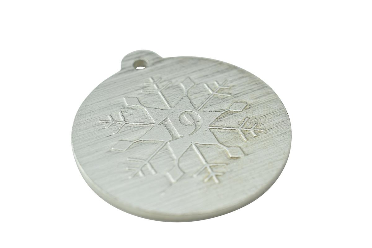 19th Christmas Snowflake Metal Decoration - 19th Anniversary Idea